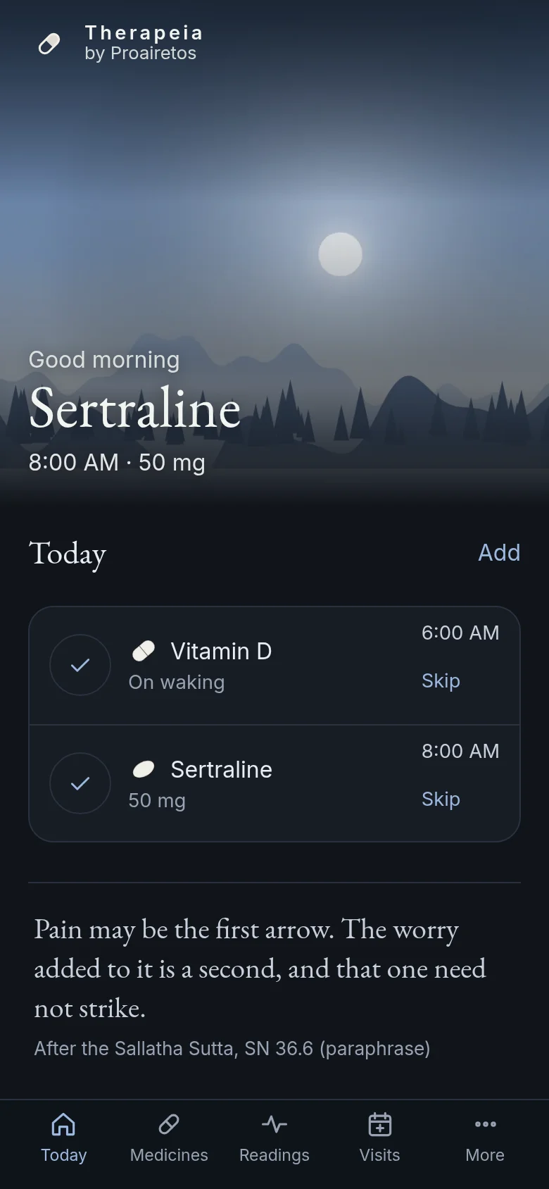 Therapeia on a phone